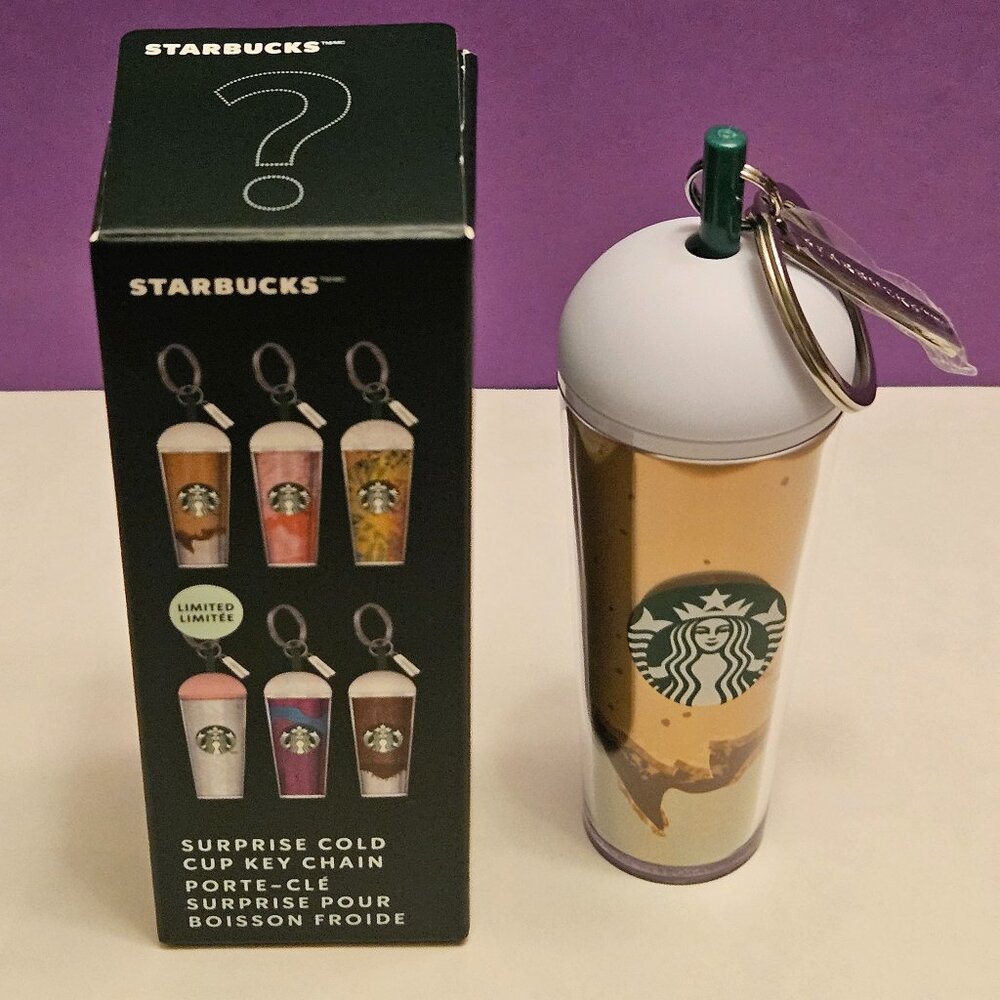 Starbucks Surprise Cold Cup Keychain. Carmel Ribbon Crunch